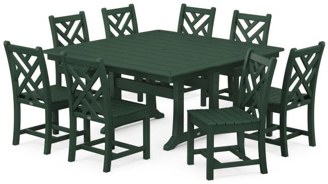 POLYWOOD® Dining Set - Chippendale 9-Piece Nautical Trestle - PWS735-1 Dining Set POLYWOOD®