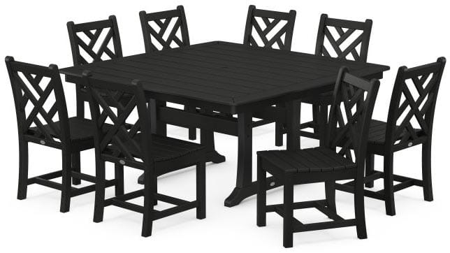 POLYWOOD® Dining Set - Chippendale 9-Piece Nautical Trestle - PWS735-1 Dining Set POLYWOOD®