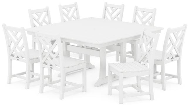 POLYWOOD® Dining Set - Chippendale 9-Piece Nautical Trestle - PWS735-1 Dining Set POLYWOOD®