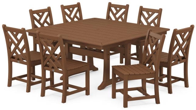 POLYWOOD® Dining Set - Chippendale 9-Piece Nautical Trestle - PWS735-1 Dining Set POLYWOOD®