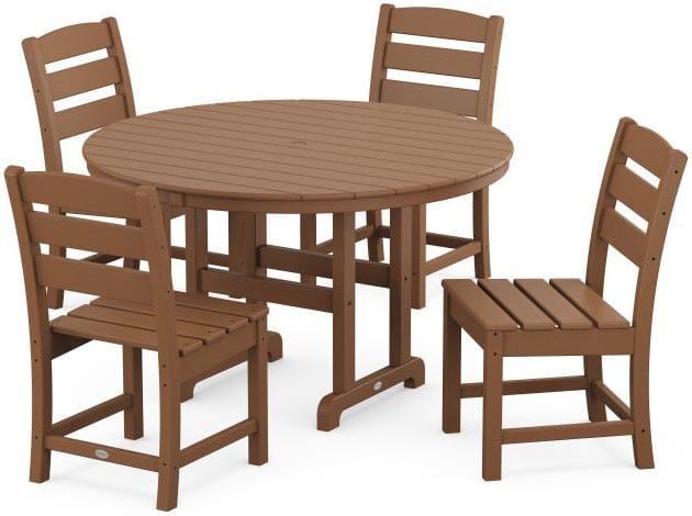 POLYWOOD® Dining Set - Lakeside 5-Piece Round Farmhouse Side Chair - PWS517-1 Dining Set POLYWOOD®