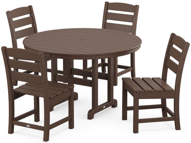 POLYWOOD® Dining Set - Lakeside 5-Piece Round Farmhouse Side Chair - PWS517-1 Dining Set POLYWOOD®