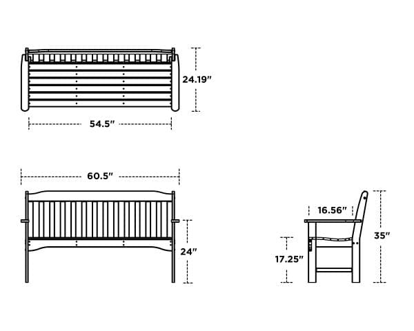 POLYWOOD® Garden Bench - Country Living 60" - CLGNB604 Benches POLYWOOD®