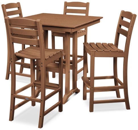 POLYWOOD® - La Casa Café 5-Piece Farmhouse Trestle Bar Set - PWS435-1 Dining Set POLYWOOD®