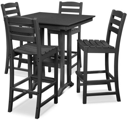 POLYWOOD® - La Casa Café 5-Piece Farmhouse Trestle Bar Set - PWS435-1 Dining Set POLYWOOD®