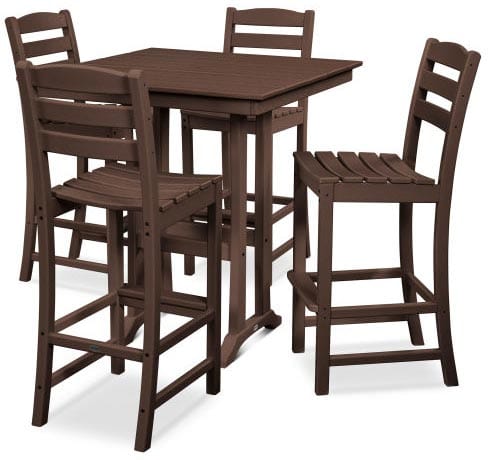 POLYWOOD® - La Casa Café 5-Piece Farmhouse Trestle Bar Set - PWS435-1 Dining Set POLYWOOD®