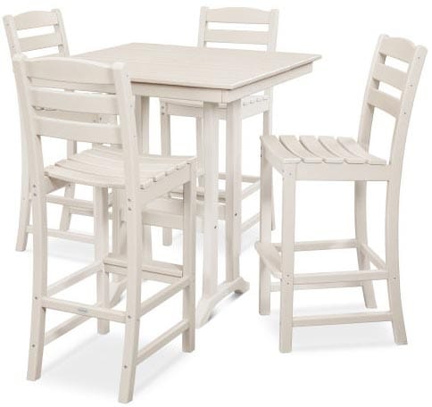 POLYWOOD® - La Casa Café 5-Piece Farmhouse Trestle Bar Set - PWS435-1 Dining Set POLYWOOD®