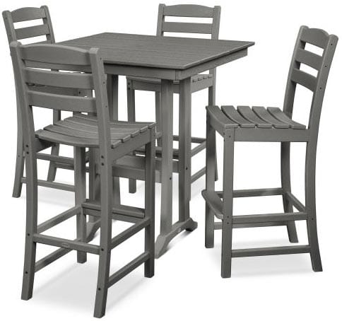 POLYWOOD® - La Casa Café 5-Piece Farmhouse Trestle Bar Set - PWS435-1 Dining Set POLYWOOD®