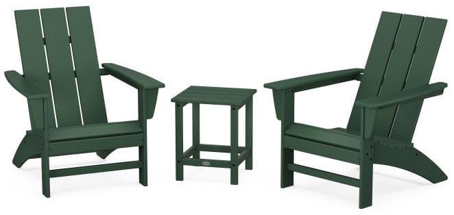 POLYWOOD® Modern 3-Piece Adirondack Set with Long Island 18" Side Table - PWS699-1 Adirondack Chair POLYWOOD®