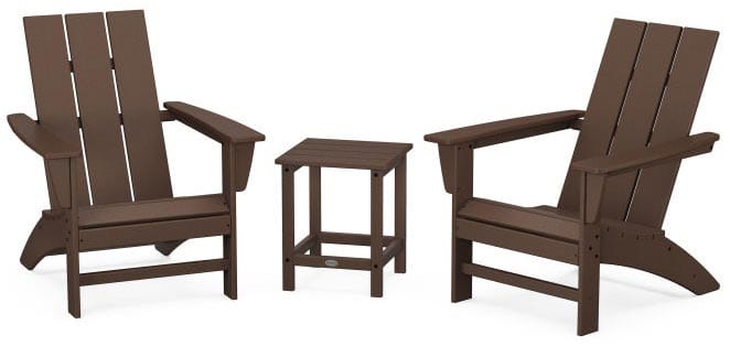 POLYWOOD® Modern 3-Piece Adirondack Set with Long Island 18" Side Table - PWS699-1 Adirondack Chair POLYWOOD®