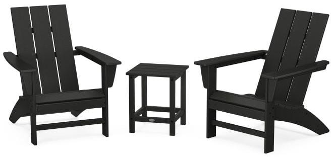 POLYWOOD® Modern 3-Piece Adirondack Set with Long Island 18" Side Table - PWS699-1 Adirondack Chair POLYWOOD®