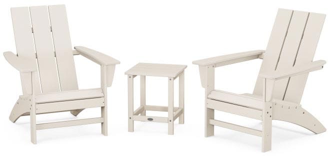 POLYWOOD® Modern 3-Piece Adirondack Set with Long Island 18" Side Table - PWS699-1 Adirondack Chair POLYWOOD®