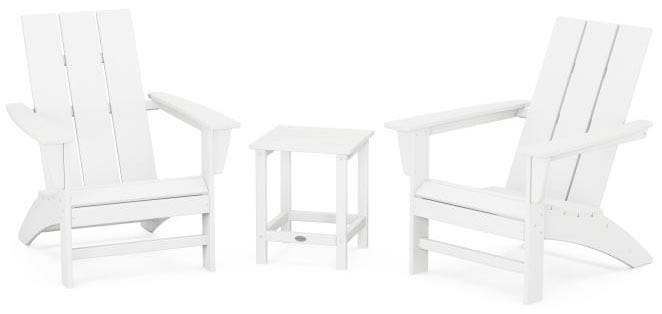 POLYWOOD® Modern 3-Piece Adirondack Set with Long Island 18" Side Table - PWS699-1 Adirondack Chair POLYWOOD®