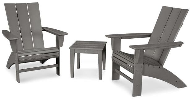 POLYWOOD® Modern 3-Piece Curveback Adirondack Set - PWS420-1 Adirondack Chair POLYWOOD®
