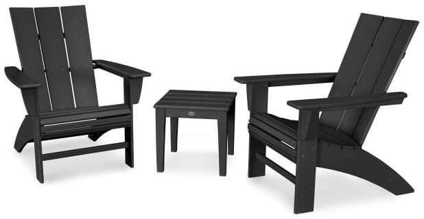 POLYWOOD® Modern 3-Piece Curveback Adirondack Set - PWS420-1 Adirondack Chair POLYWOOD®