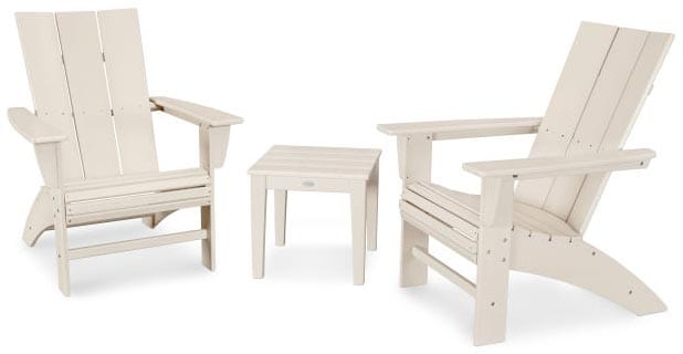 POLYWOOD® Modern 3-Piece Curveback Adirondack Set - PWS420-1 Adirondack Chair POLYWOOD®