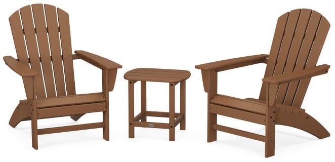 POLYWOOD® Nautical 3-Piece Adirondack Set with South Beach 18" Side Table - PWS698-1 Adirondack Chair POLYWOOD®