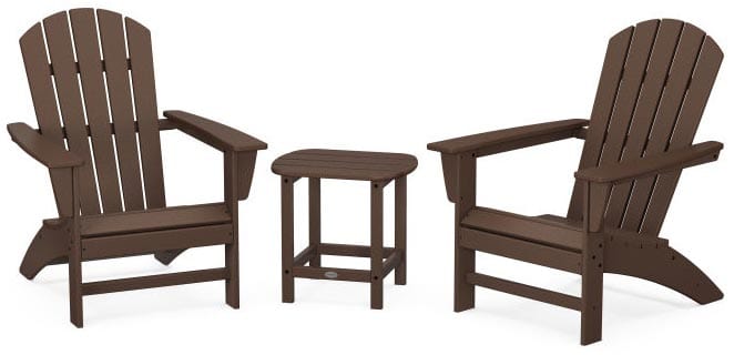 POLYWOOD® Nautical 3-Piece Adirondack Set with South Beach 18" Side Table - PWS698-1 Adirondack Chair POLYWOOD®