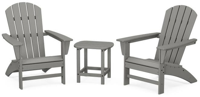 POLYWOOD® Nautical 3-Piece Adirondack Set with South Beach 18" Side Table - PWS698-1 Adirondack Chair POLYWOOD®