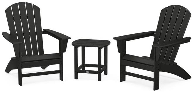 POLYWOOD® Nautical 3-Piece Adirondack Set with South Beach 18" Side Table - PWS698-1 Adirondack Chair POLYWOOD®