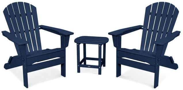 POLYWOOD® South Beach 3-Piece Folding Adirondack Set - PWS446-1 Adirondack Chair POLYWOOD®