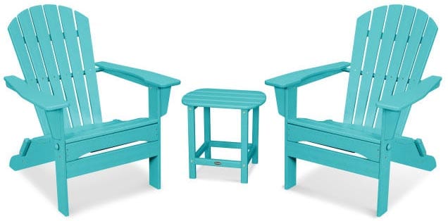 POLYWOOD® South Beach 3-Piece Folding Adirondack Set - PWS446-1 Adirondack Chair POLYWOOD®