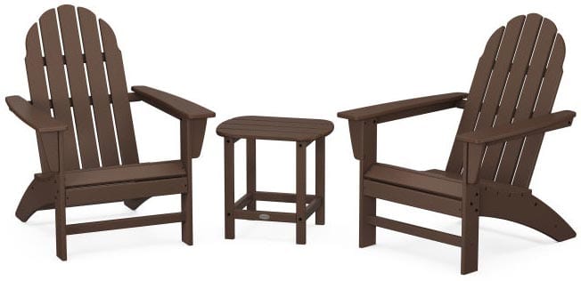 POLYWOOD® Vineyard 3-Piece Adirondack Set with South Beach 18" Side Table - PWS696-1 Adirondack Chair POLYWOOD®