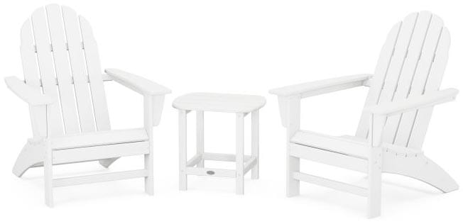 POLYWOOD® Vineyard 3-Piece Adirondack Set with South Beach 18" Side Table - PWS696-1 Adirondack Chair POLYWOOD®