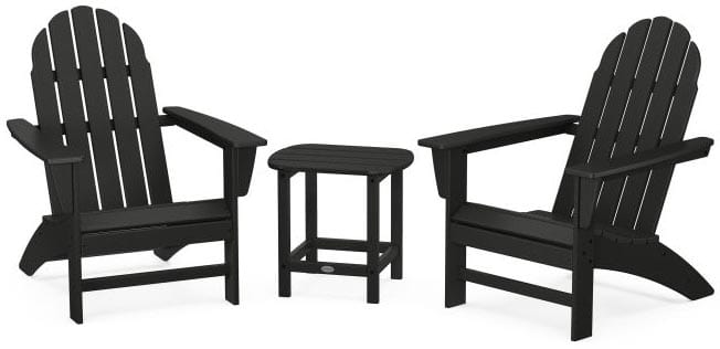 POLYWOOD® Vineyard 3-Piece Adirondack Set with South Beach 18" Side Table - PWS696-1 Adirondack Chair POLYWOOD®