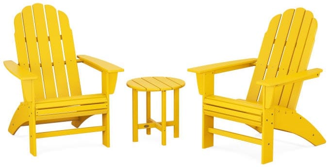 POLYWOOD® Vineyard 3-Piece Curveback Adirondack Set - PWS418-1 Adirondack Chair POLYWOOD®