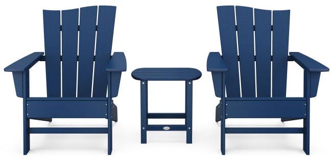 POLYWOOD® Wave 3-Piece Adirondack Chair Set - PWS587-1 Adirondack Chair POLYWOOD®