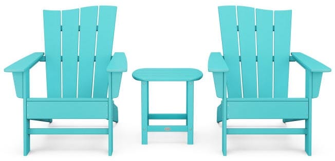 POLYWOOD® Wave 3-Piece Adirondack Chair Set - PWS587-1 Adirondack Chair POLYWOOD®
