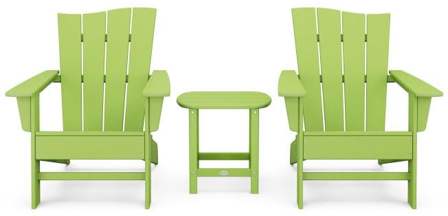POLYWOOD® Wave 3-Piece Adirondack Chair Set - PWS587-1 Adirondack Chair POLYWOOD®