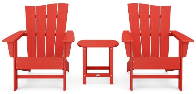 POLYWOOD® Wave 3-Piece Adirondack Chair Set - PWS587-1 Adirondack Chair POLYWOOD®