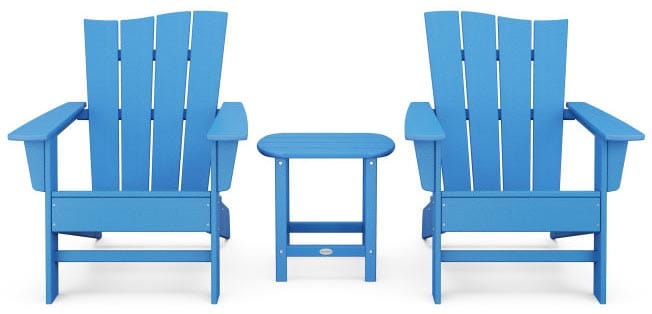 POLYWOOD® Wave 3-Piece Adirondack Chair Set - PWS587-1 Adirondack Chair POLYWOOD®