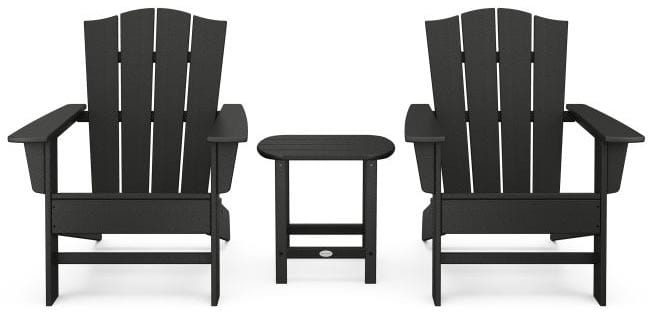 POLYWOOD® Wave 3-Piece Adirondack Chair Set with The Crest Chairs - PWS588-1 Adirondack Chair POLYWOOD®