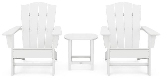 POLYWOOD® Wave 3-Piece Adirondack Chair Set with The Crest Chairs - PWS588-1 Adirondack Chair POLYWOOD®