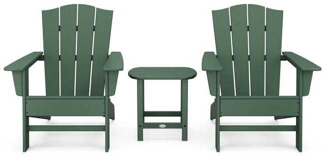 POLYWOOD® Wave 3-Piece Adirondack Chair Set with The Crest Chairs - PWS588-1 Adirondack Chair POLYWOOD®