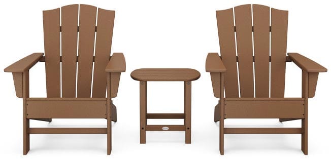 POLYWOOD® Wave 3-Piece Adirondack Chair Set with The Crest Chairs - PWS588-1 Adirondack Chair POLYWOOD®