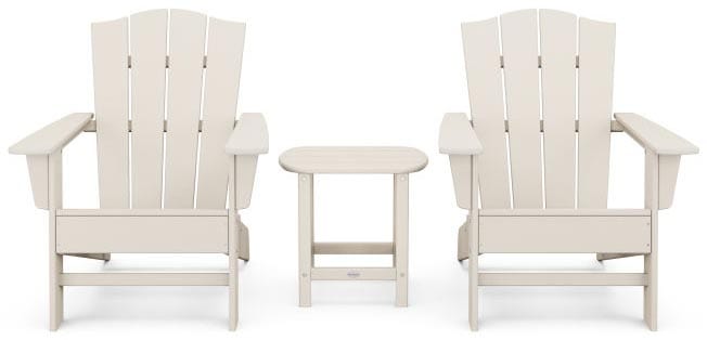 POLYWOOD® Wave 3-Piece Adirondack Chair Set with The Crest Chairs - PWS588-1 Adirondack Chair POLYWOOD®