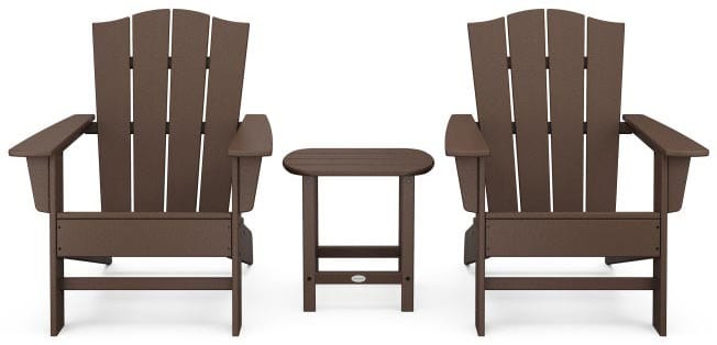 POLYWOOD® Wave 3-Piece Adirondack Chair Set with The Crest Chairs - PWS588-1 Adirondack Chair POLYWOOD®