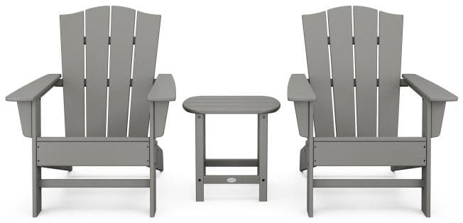 POLYWOOD® Wave 3-Piece Adirondack Chair Set with The Crest Chairs - PWS588-1 Adirondack Chair POLYWOOD®