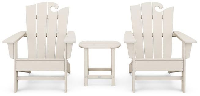 POLYWOOD® Wave 3-Piece Adirondack Set with The Ocean Chair - PWS586-1 Adirondack Chair POLYWOOD®
