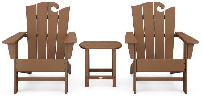 POLYWOOD® Wave 3-Piece Adirondack Set with The Ocean Chair - PWS586-1 Adirondack Chair POLYWOOD®