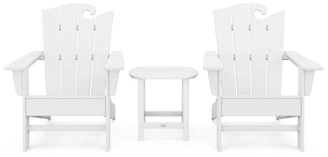 POLYWOOD® Wave 3-Piece Adirondack Set with The Ocean Chair - PWS586-1 Adirondack Chair POLYWOOD®
