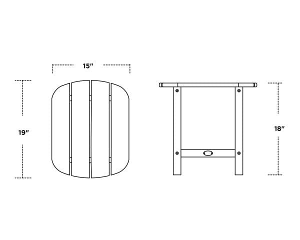 POLYWOOD® South Beach 18" Side Table - SBT18 End Table POLYWOOD®