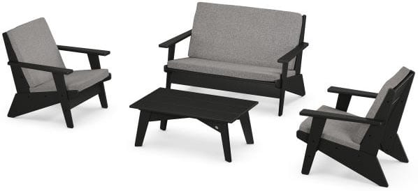 POLYWOOD® - Riviera Modern Lounge 4-Piece Set - PWS390-2 Deep Seating POLYWOOD®