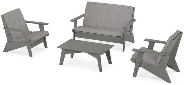 POLYWOOD® - Riviera Modern Lounge 4-Piece Set - Grey