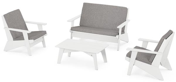 POLYWOOD® - Riviera Modern Lounge 4-Piece Set -  White