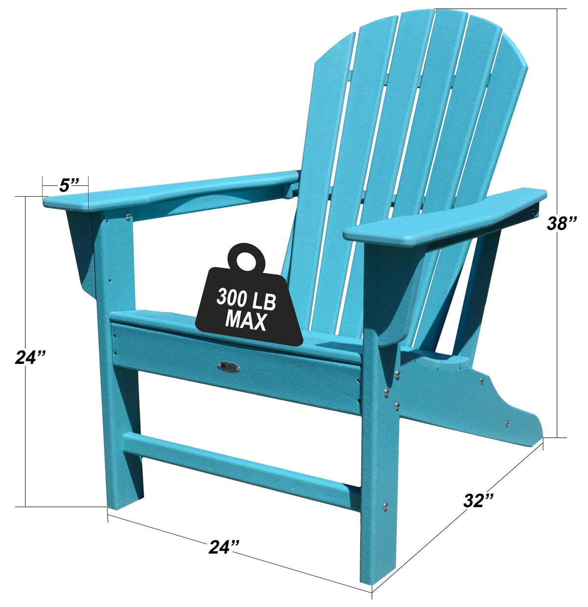 Adirondack Chair by Atlas, Surf City - Dimensions